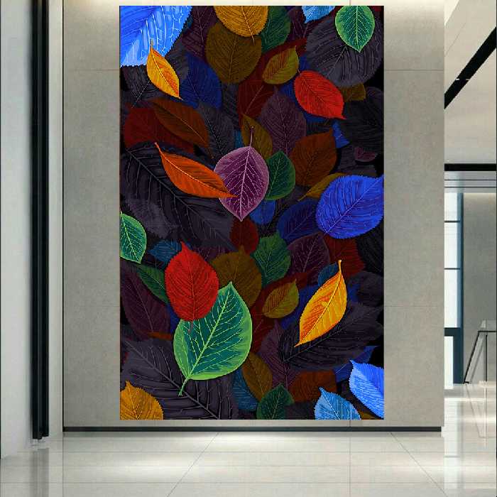 تابلو بوم طرح برگ مدل رنگارنگ کد AR2711