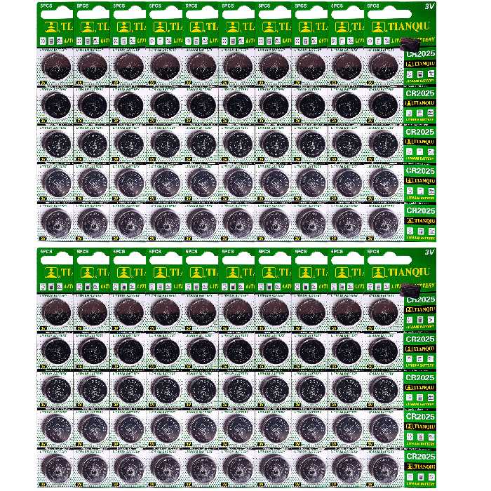 باتری سکه ای تیانکیو مدل CR2025 بسته 100 عددی