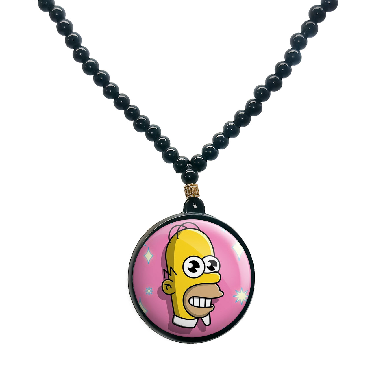 گردنبند پرمانه طرح سیمپسون ها کد pmd.21168 مدل دو طرفه