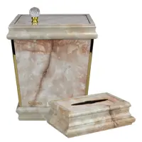 ست سطل و جای دستمال کاغذی طرح سنگ کد 290021