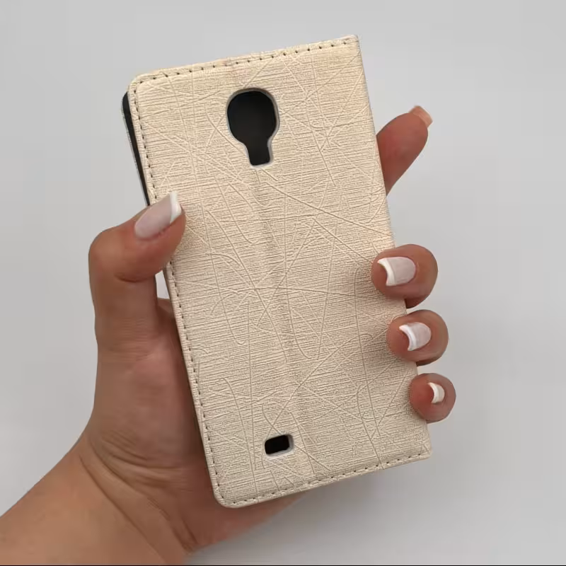 کیف گوشی کلاسوری Galaxy S4 سامسونگ اورجینال چرمی کرم کد 16600