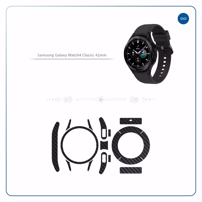 برچسب ماهوت طرح Carbon Fiber مناسب برای ساعت هوشمند سامسونگ Watch4 Classic 42mm