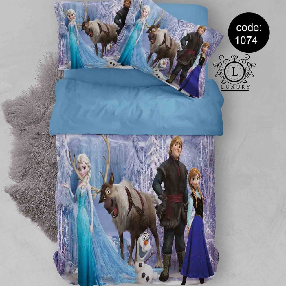 سرویس  روتختی تکنفره 4تکه چاپی قابل ست با پرده با انتخاب جنس پارچه کد1074