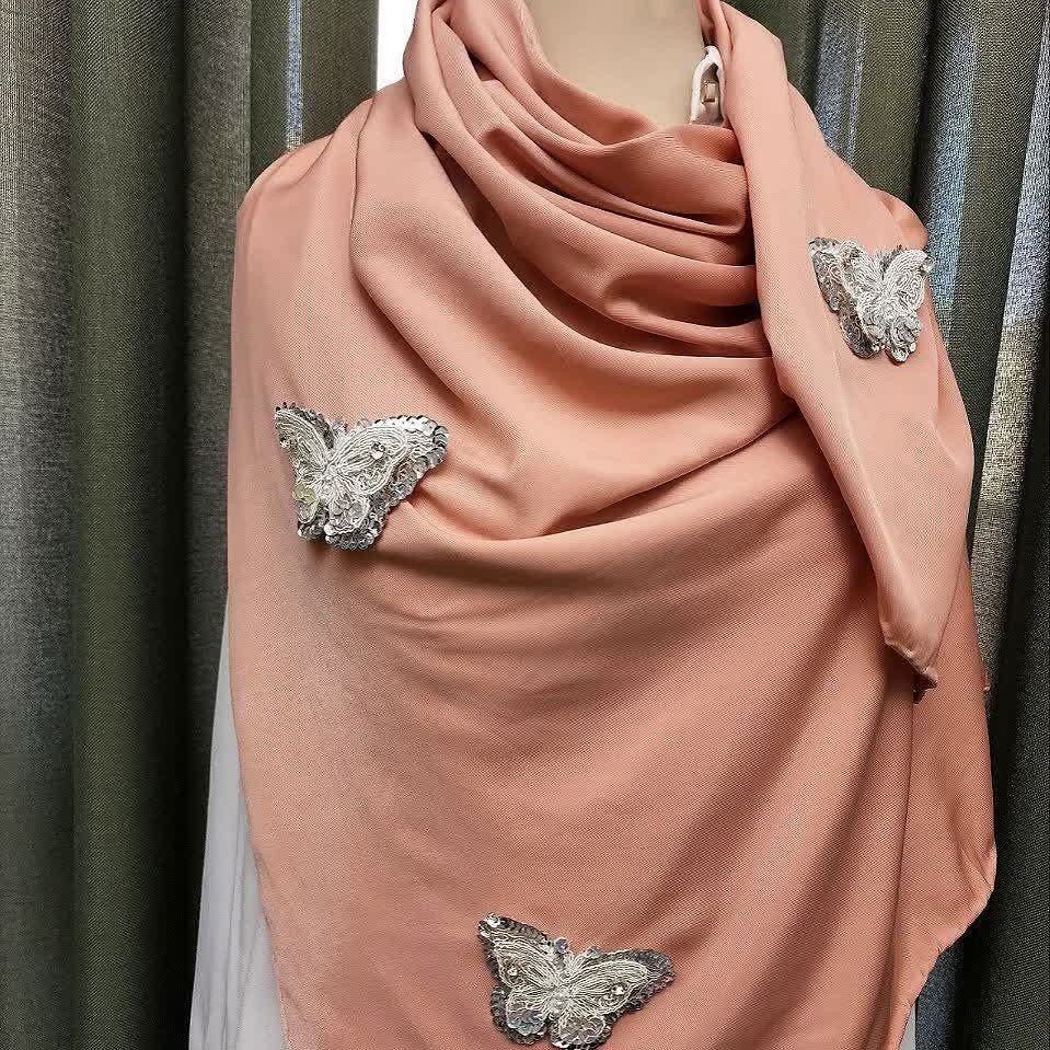 روسری مجلسی جواهر دوزی گلبهی