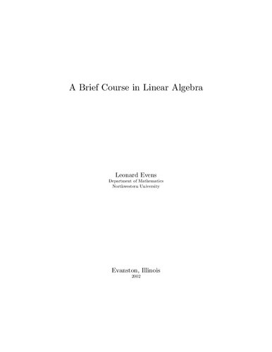 خرید و دانلود نسخه کامل کتاب A Brief Course in Linear Algebra