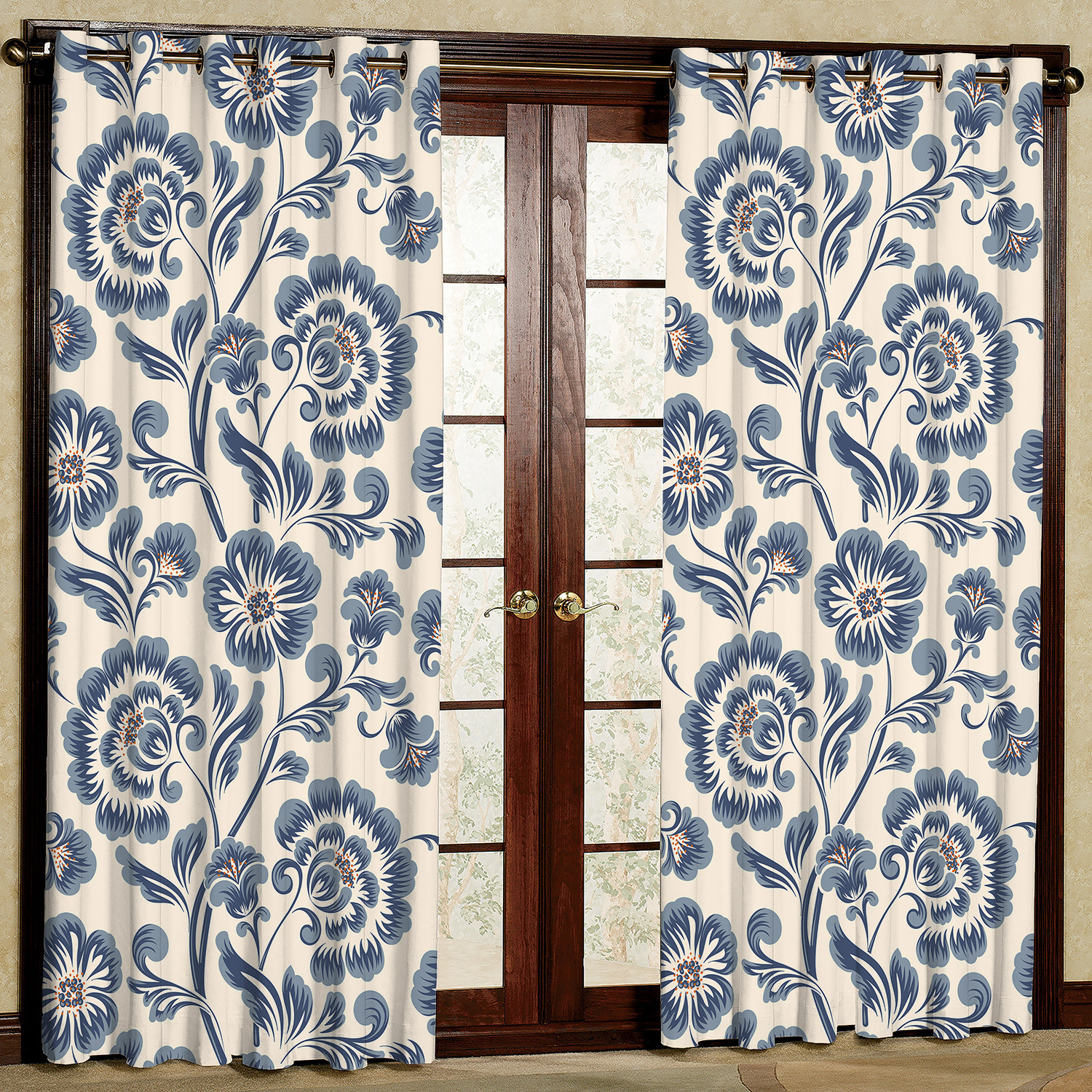 پرده مدل گلدار مخمل پانچی کد 1946 سایز 200x140 سانتی متر