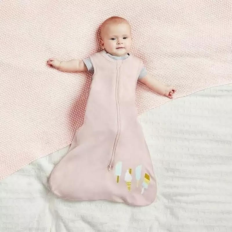 کیسه خواب 70 سانتی صد در صد کتان لوپیلو  چهار فصل نوزادی بستنی