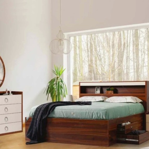 سرویس تخت خواب دونفره مدل رستاک سایز 160x200 سانتی متر