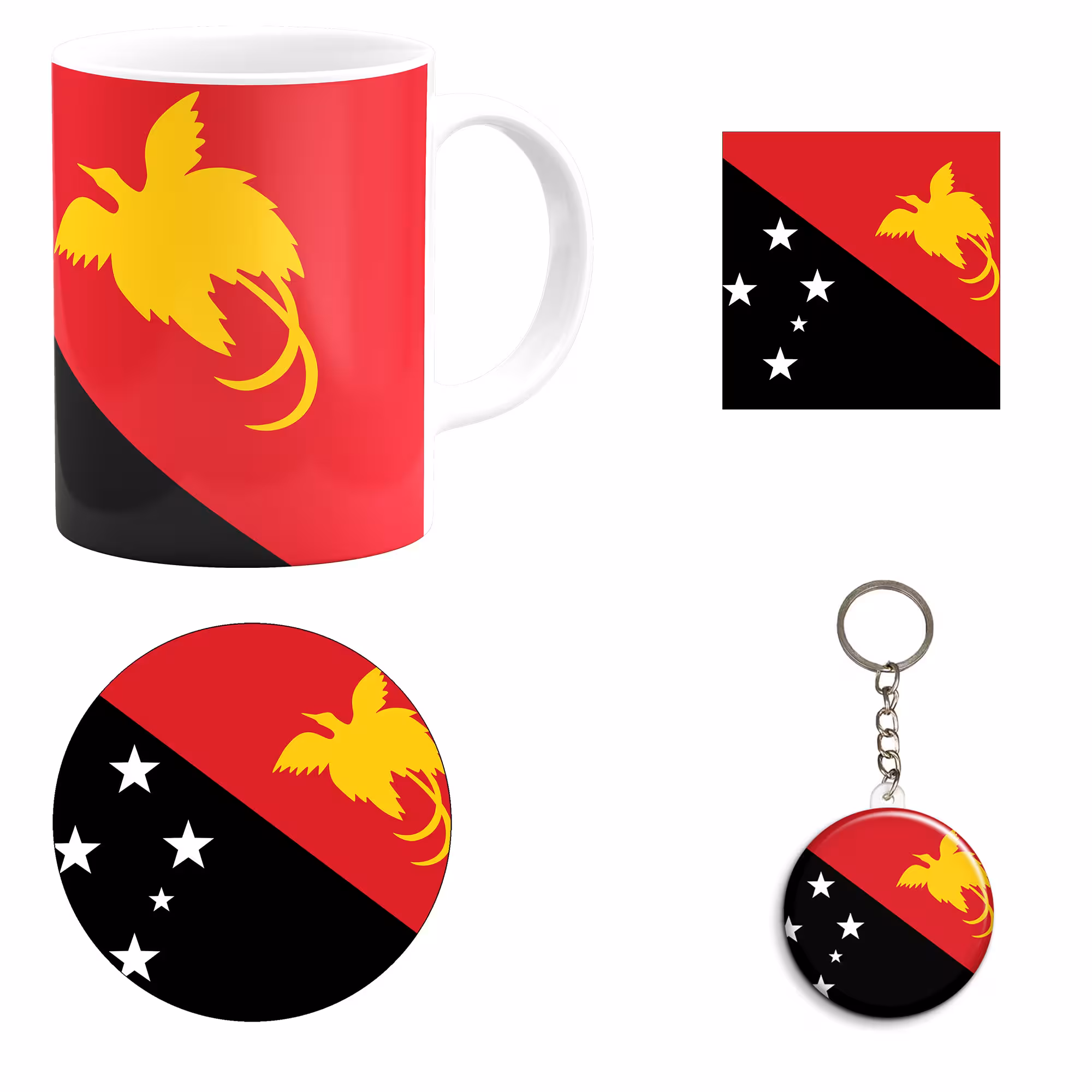 ست هدیه ماگ طرح پرچم پاپوآ گینه نو مدل Papua New Guinea کد M1