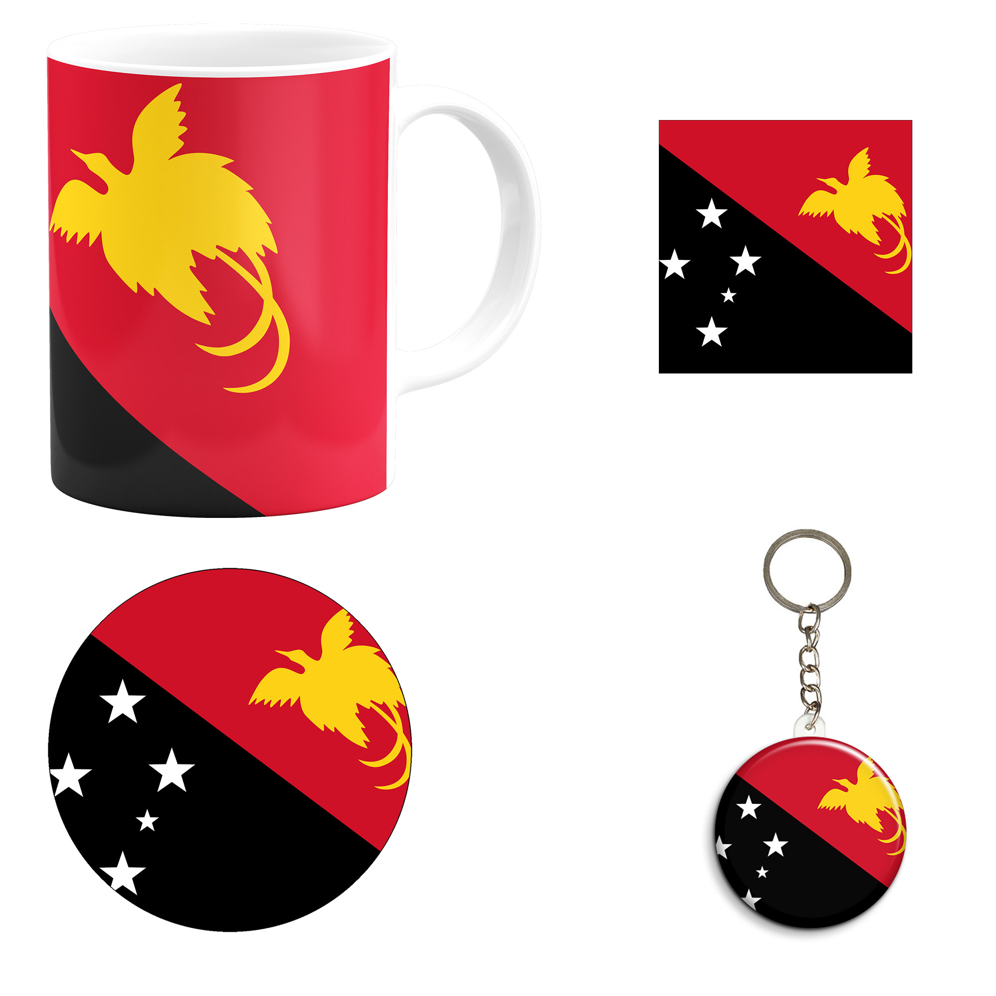 ست هدیه ماگ طرح پرچم پاپوآ گینه نو مدل Papua New Guinea کد M1