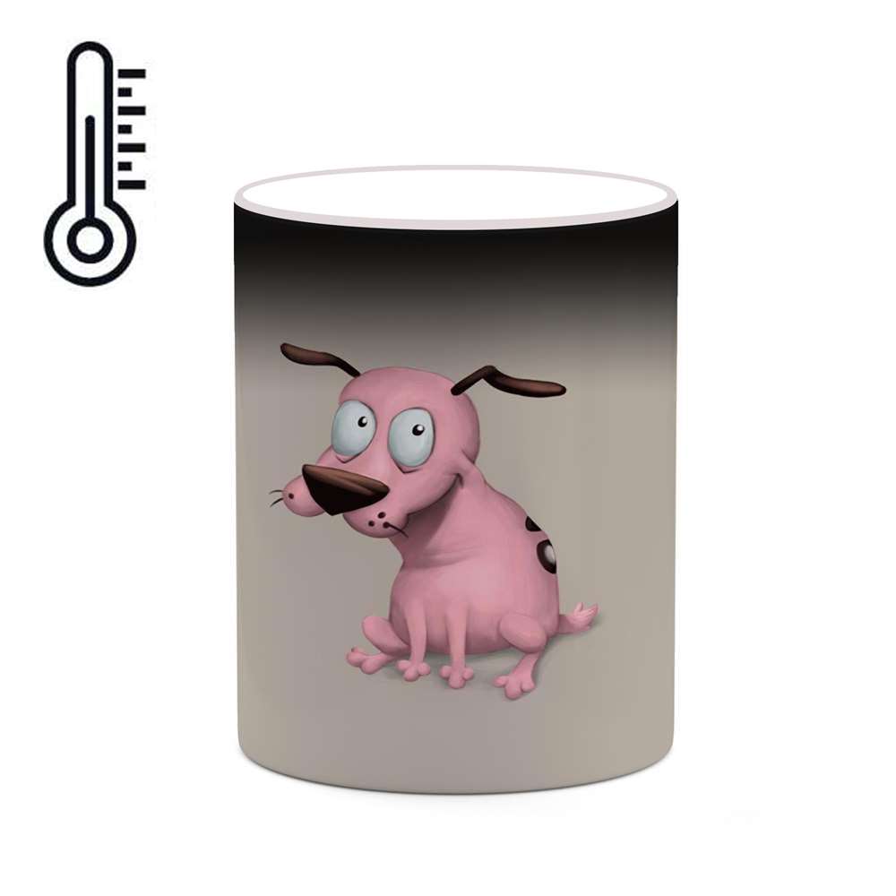 ماگ حرارتی کاکتی طرح کارتون Courage The Cowardly Dog مدل mgh22424