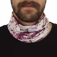 دستمال سر و گردن کوهنوردی اسکارف تابستانی طرحدار سوزنی هد گیر BRS ABS | کرم/صورتی
