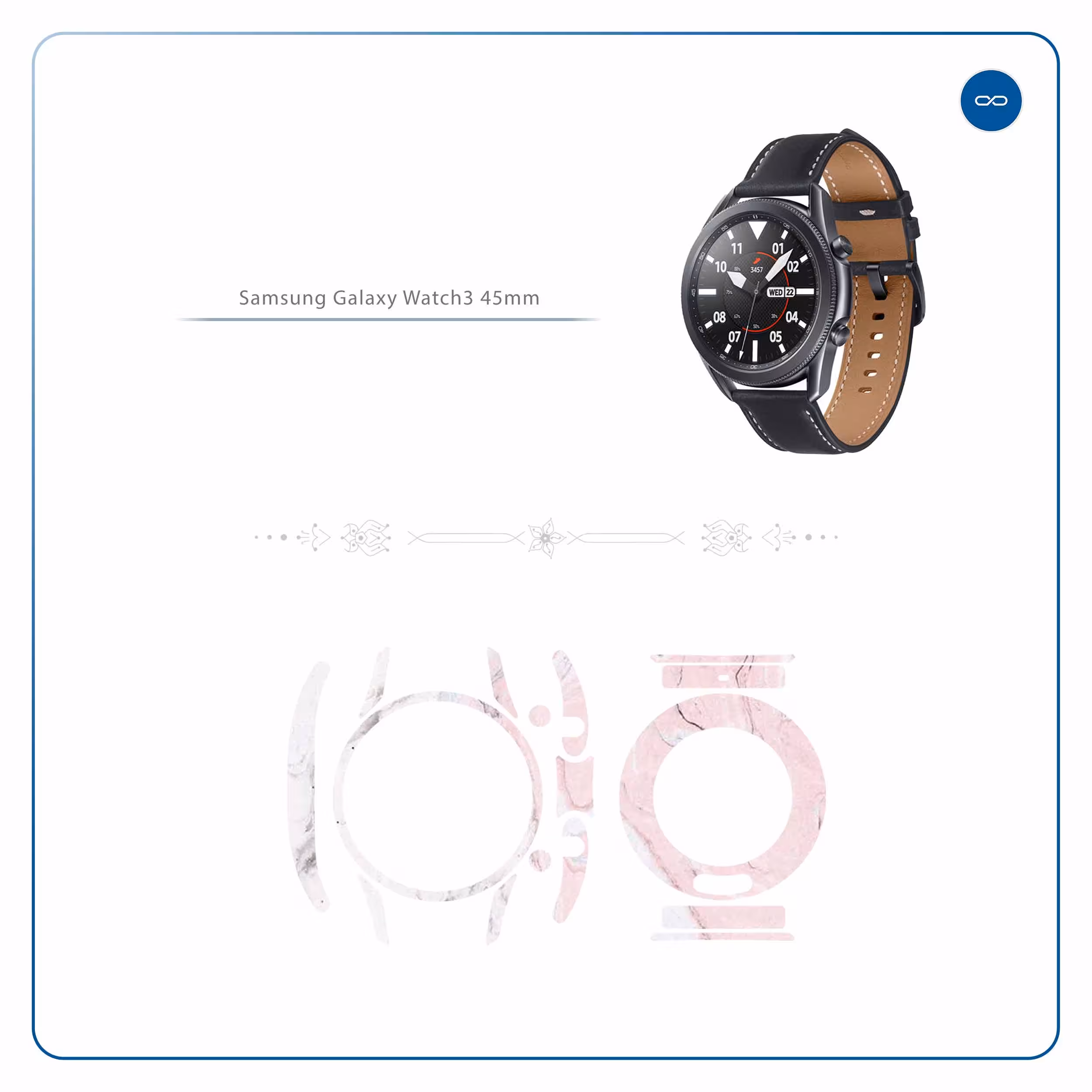 برچسب ماهوت طرح Blanco Pink Marble مناسب برای ساعت هوشمند سامسونگ Galaxy Watch3 45mm