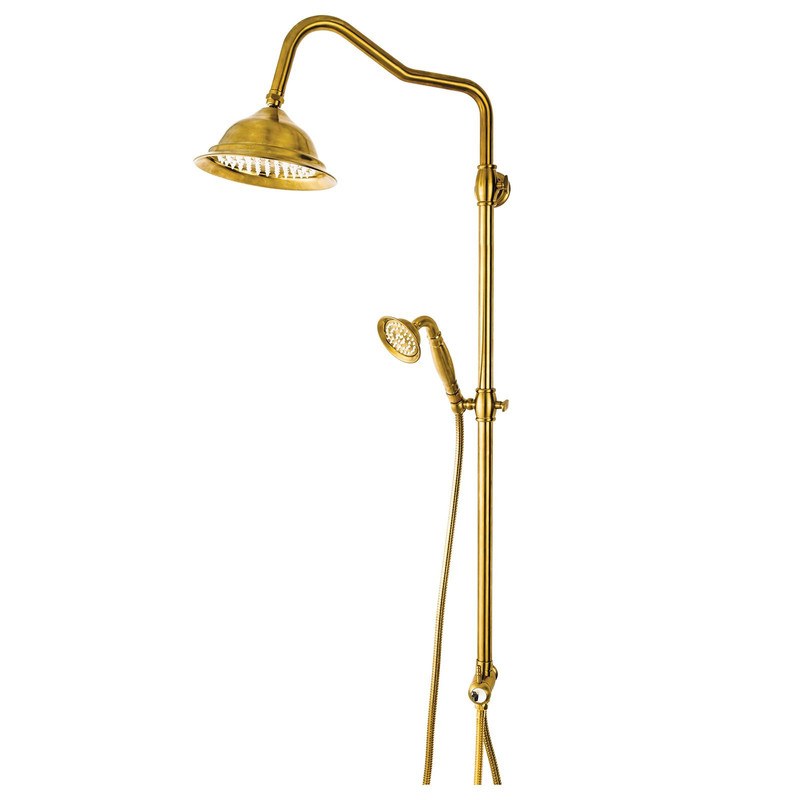 علم دوش حمام دوکاره مدل شیپوری طلایی مات