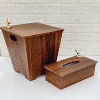 سطل و دستمال چوبی طرح گوزن