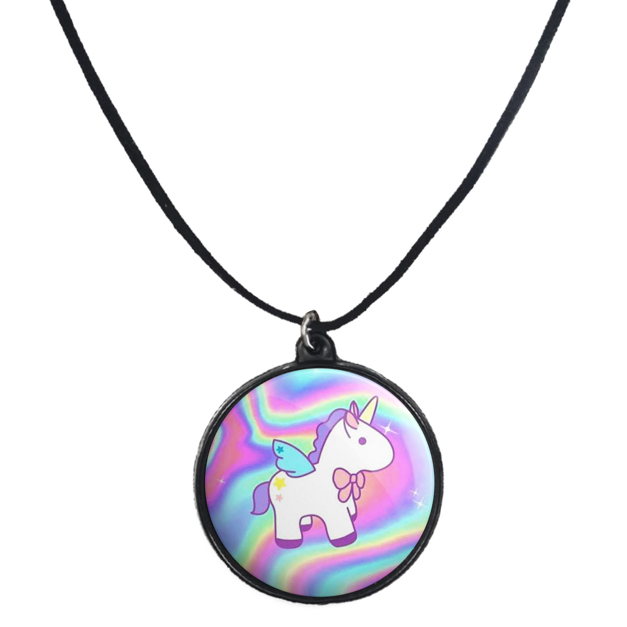 گردنبند پرمانه طرح یونیکورن کد pmb.2276مدل دو طرفه