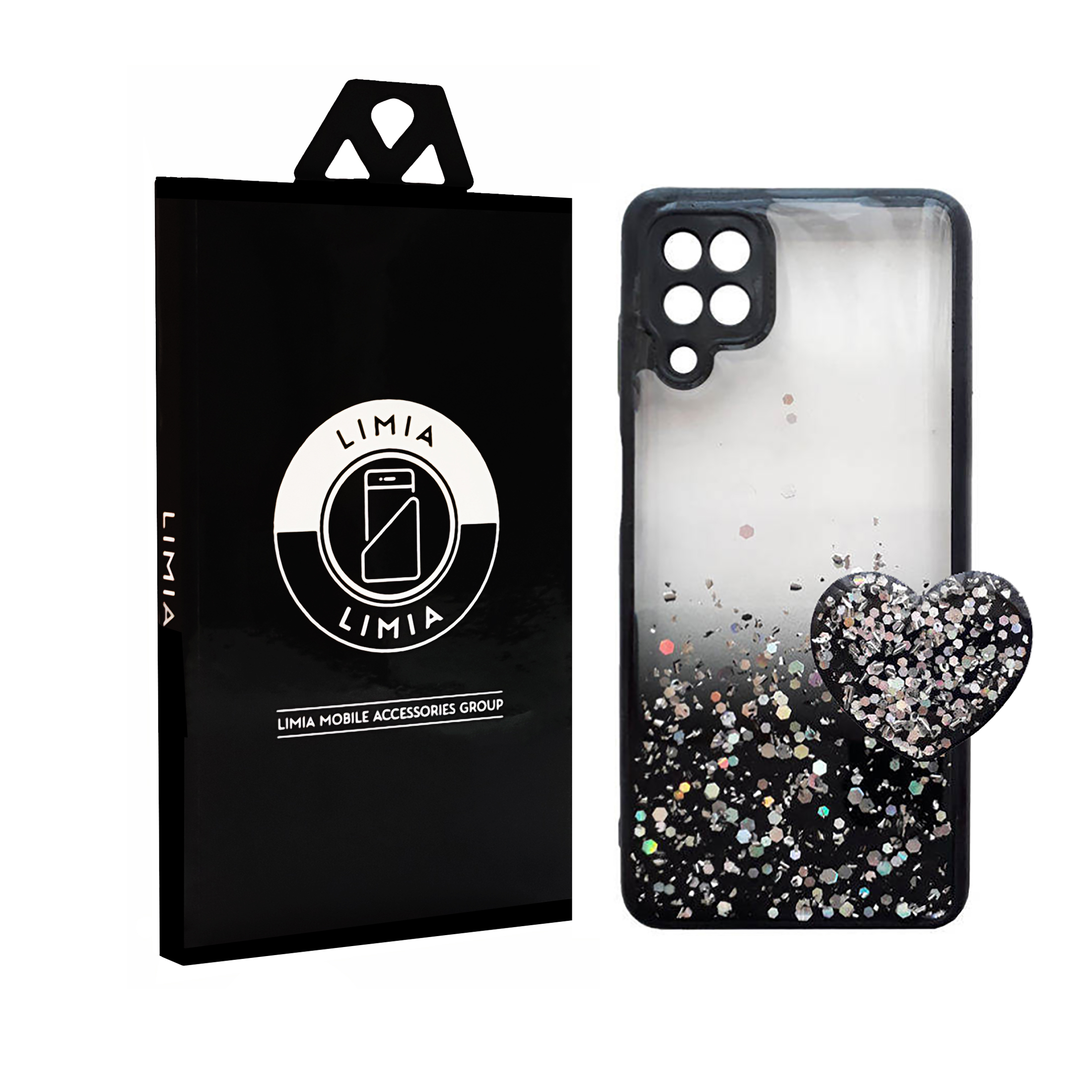 کاور لیمیا مدل فانتزی لنزدار پشت شیشه ای طرح اکلیلی و ستاره ای مناسب برای گوشی موبایل سامسونگ Galaxy A12/M12/A12 Nacho به همراه پاپ سوکت 
