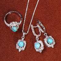 نیم ست فیروزه زنانه کد 21040 - جواهری مشاهیر