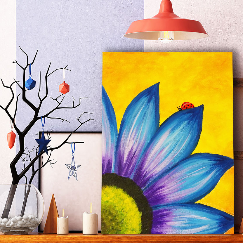 تابلو شاسی گالری استاربوی طرح گل و کفش دوزک مدل Amazing 737