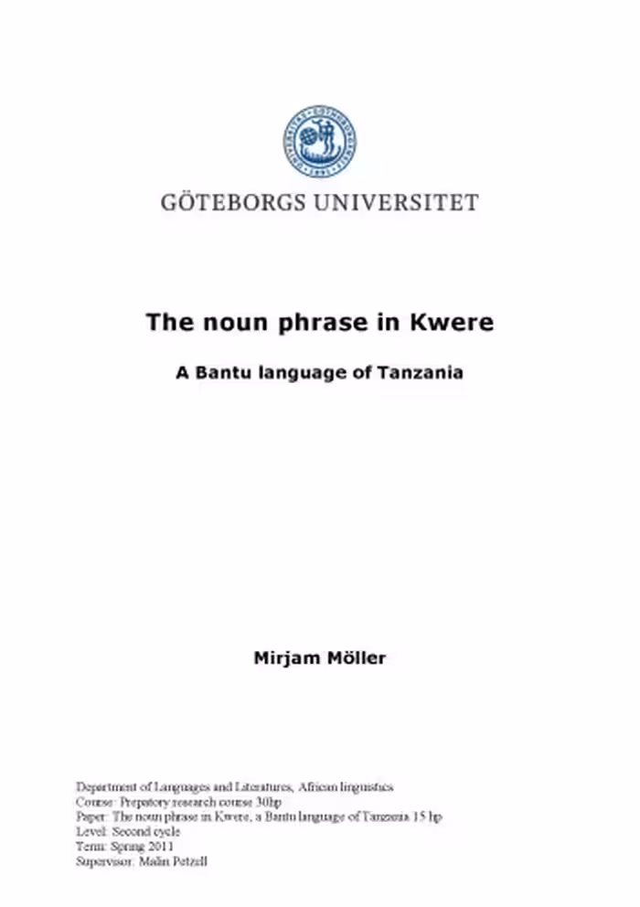 خرید و دانلود نسخه کامل کتاب The noun phrase in Kwere, a Bantu language of Tanzania