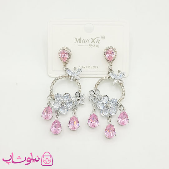 گوشواره آویز دخترانه مجلسی رنگی تابستانی کد 1588