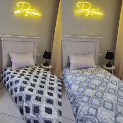 لحاف یک نفره طرح پتینه طوسی ومشکی