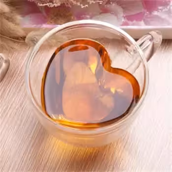 لیوان دو جداره 300 میل طرح قلب