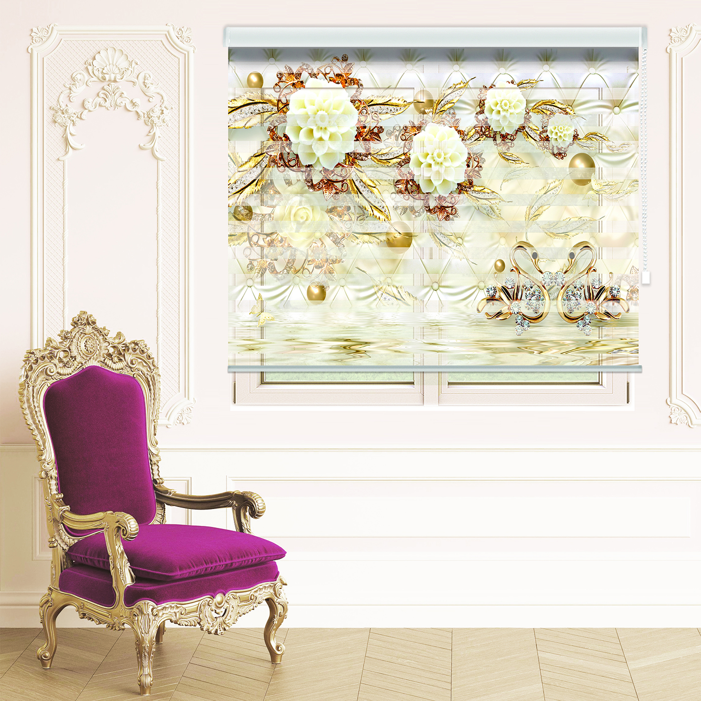 پرده زبرا مدل TD-42 سایز 150x150 سانتی متر