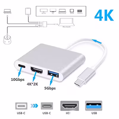 هاب 3 پورت USB-C مدل MUL TIPOPR