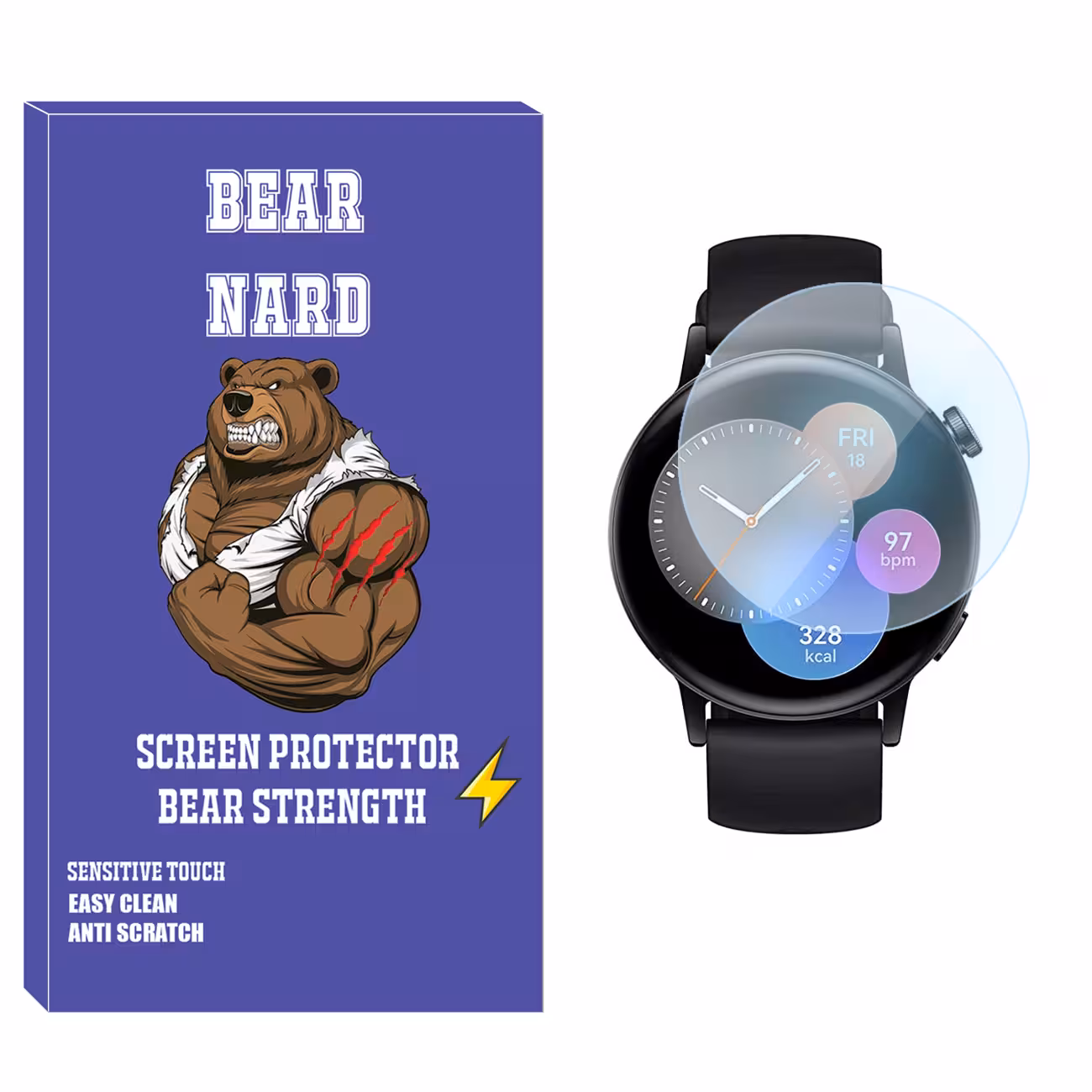محافظ صفحه نمایش شیشه‌ای برنارد مدل SH-BR مناسب برای ساعت هوشمند هوآوی Watch GT3 42mm