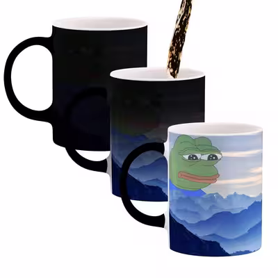 ماگ حرارتی طرح Pepe the frog استیکر مدل mgph12556
