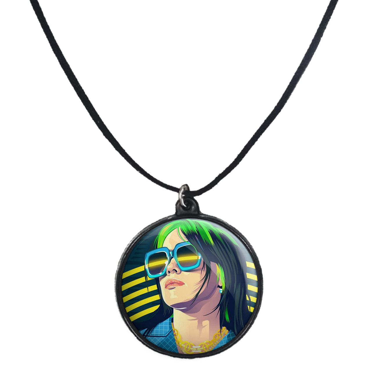 گردنبند پرمانه طرح billie eilish کد pmb.26295مدل دو طرفه