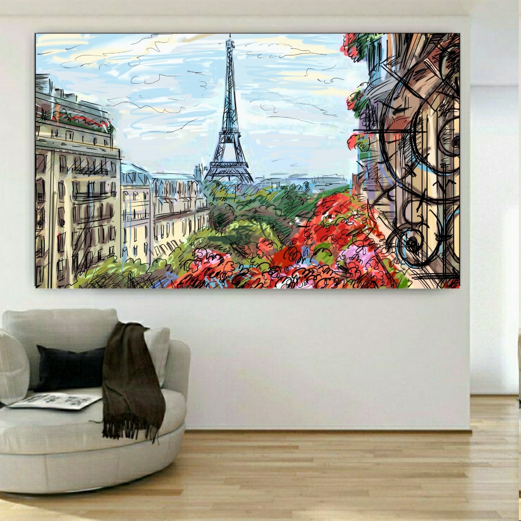  تابلو بوم طرح برج ایفل کدTB204