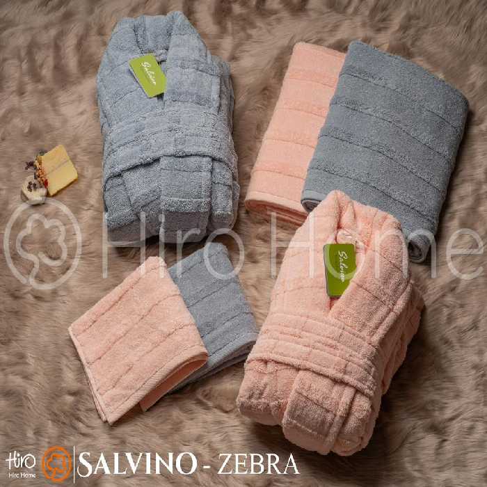 حوله ست دو نفره سالوینو رنگ گلبهی و نقرآبی