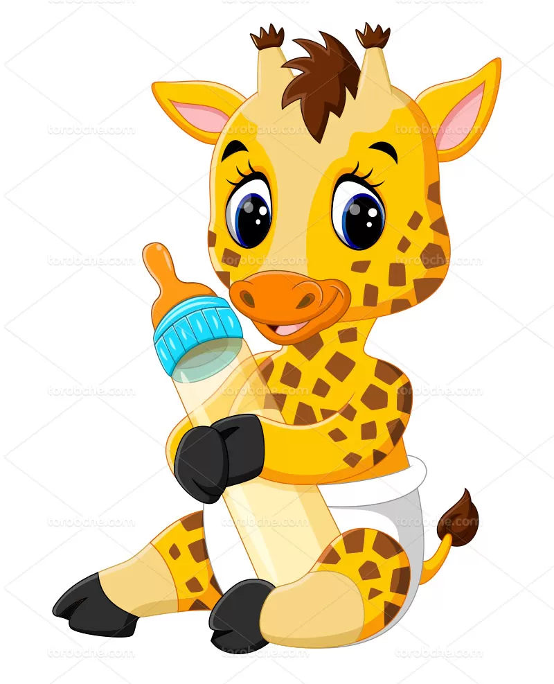 وکتور کاراکتر زرافه بانمک | گرافیک با طعم تربچه