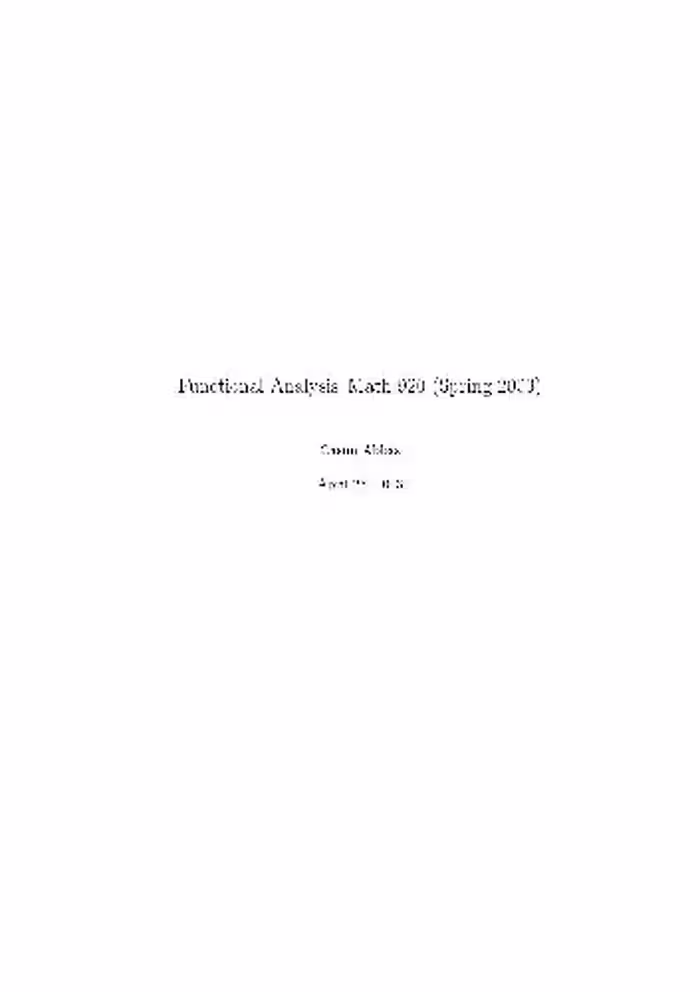 خرید و دانلود نسخه کامل کتاب Functional Analysis-Math 920 (Spring 2003)