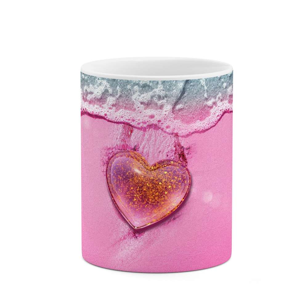 ماگ طرح عاشقانه قلب فانتزی  مدل mgp14983