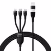 کابل تبدیل USB/USB-C به لایتنینگ /USB-C/micro-USB باسئوس مدل TWO-FOR-THREE FASH CHARHING CABLE 100W طول 1.2 متر