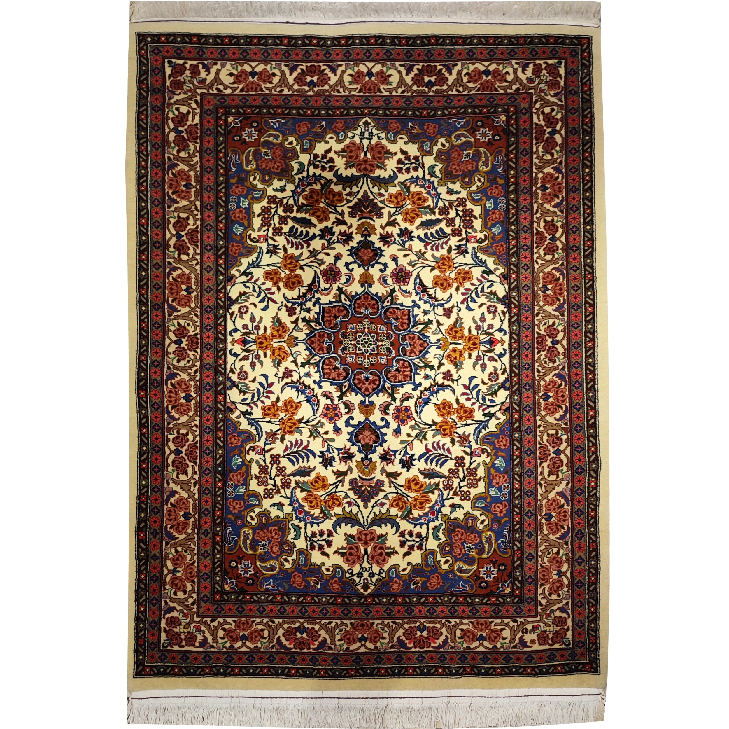 فرش دستبافت دو متری طرح گل سرخ بیجار کد 246