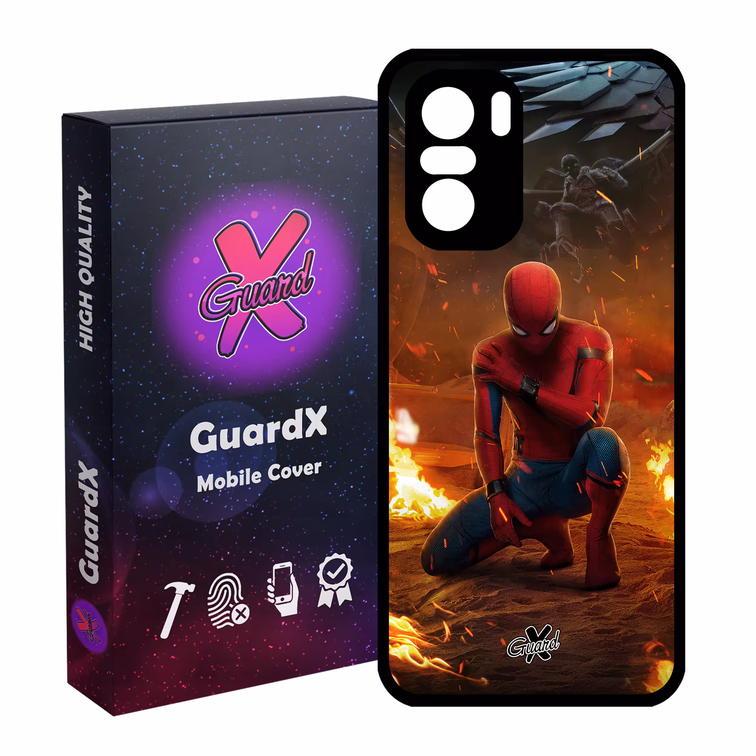 کاور گارد ایکس طرح Spider Man مدل Glass10098 مناسب برای گوشی موبایل شیائومی Poco F3/MI 11X/MI 11X Pro/Redmi K40/K40 Pro