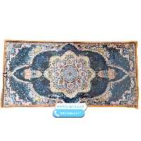 پشتی فرش ماشینی 700شانه زمینه سرمه ای کد 17