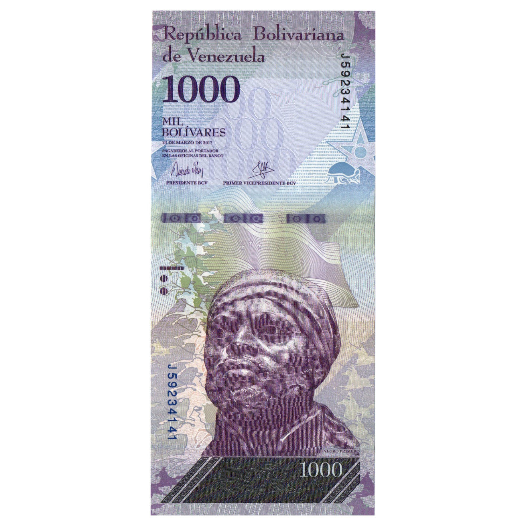 اسکناس تزئینی طرح کشور ونزوئلا مدل 1000 بولیوار