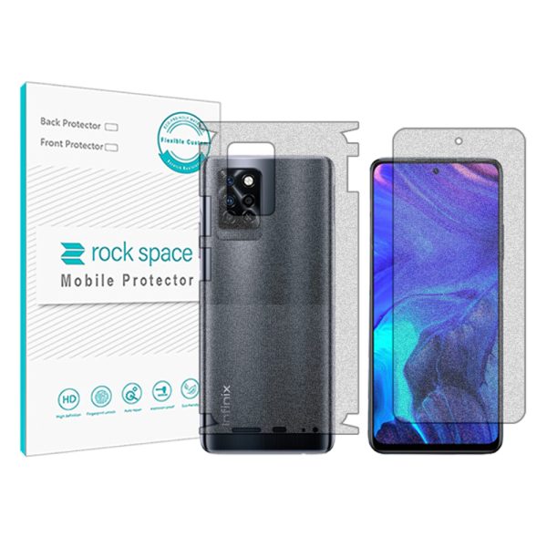 گلس صفحه نمایش و پشت گوشی اینفینیکس Note 10 Pro مدل نانو هیدروژل گیمینگ برند راک اسپیس کد SS