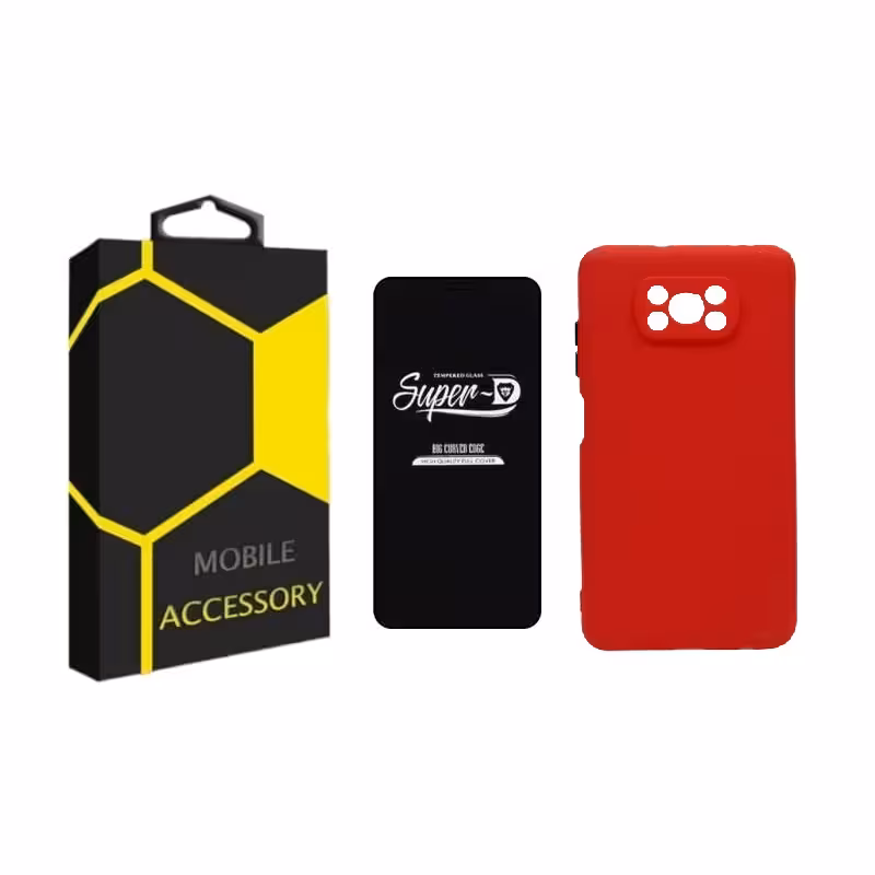 کاور مدل silicon مناسب برای گوشی موبایل شیائومی Poco X3 / X3 NFC / X3 Pro به همراه محافظ صفحه نمایش