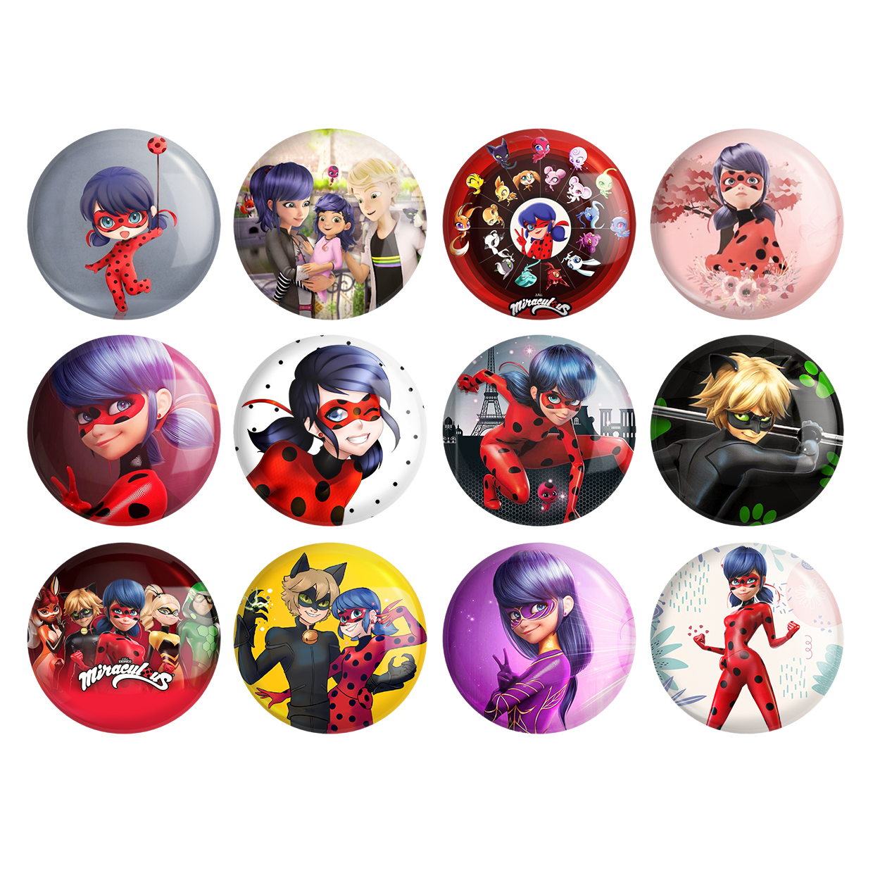 پیکسل خندالو طرح دختر کفشدوزکی کد 212 مجموعه 12 عددی