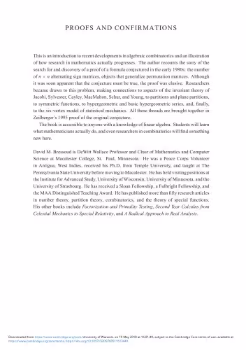 خرید و دانلود نسخه کامل کتاب Proofs and Confirmations: The Story of the Alternating-Sign Matrix Conjecture