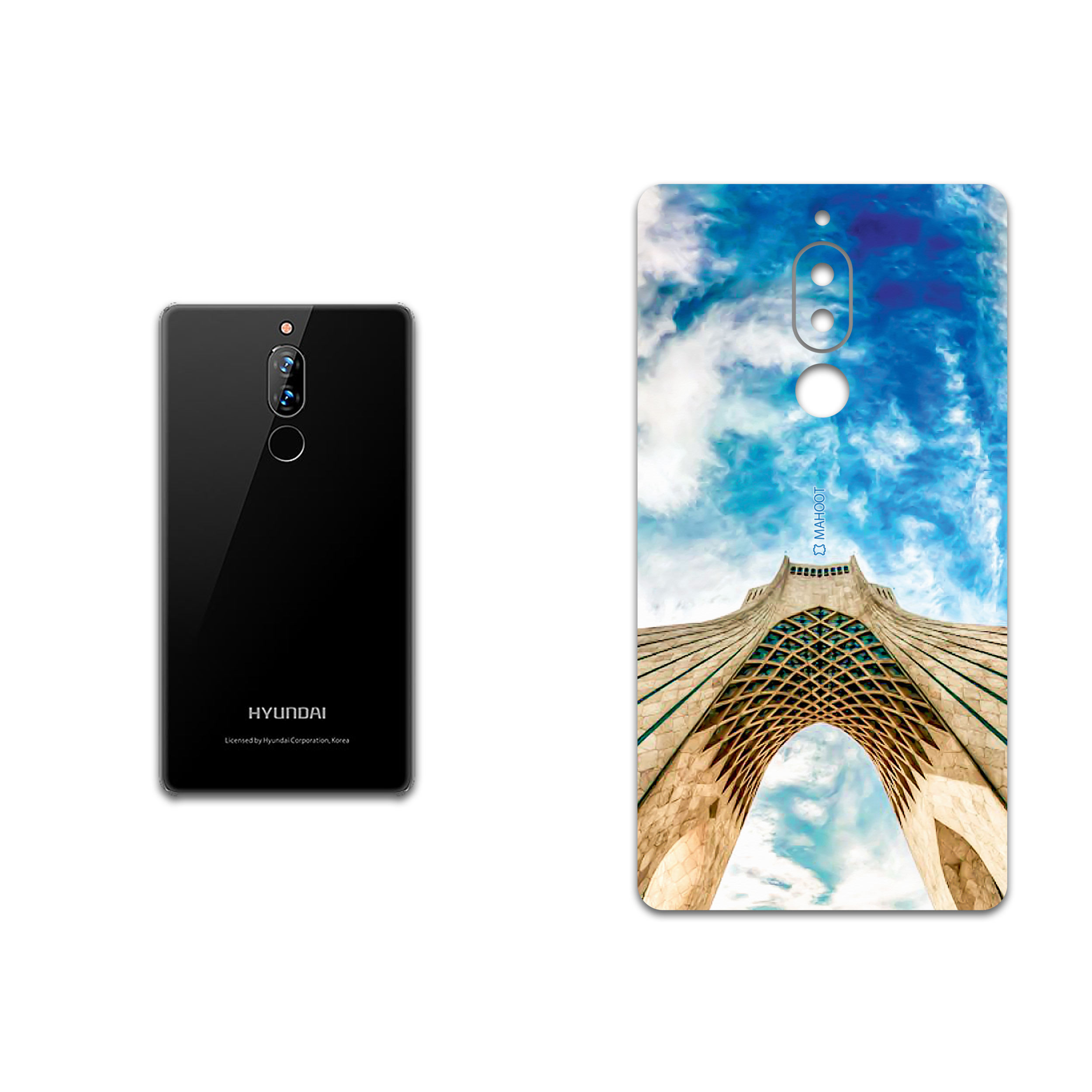 برچسب پوششی ماهوت مدل AZADI-Tower مناسب برای گوشی موبایل هیوندای Seoul Mix