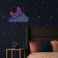 چراغ دیواری نئون دیزاین طرح Cloud-Vs-Moon_BL