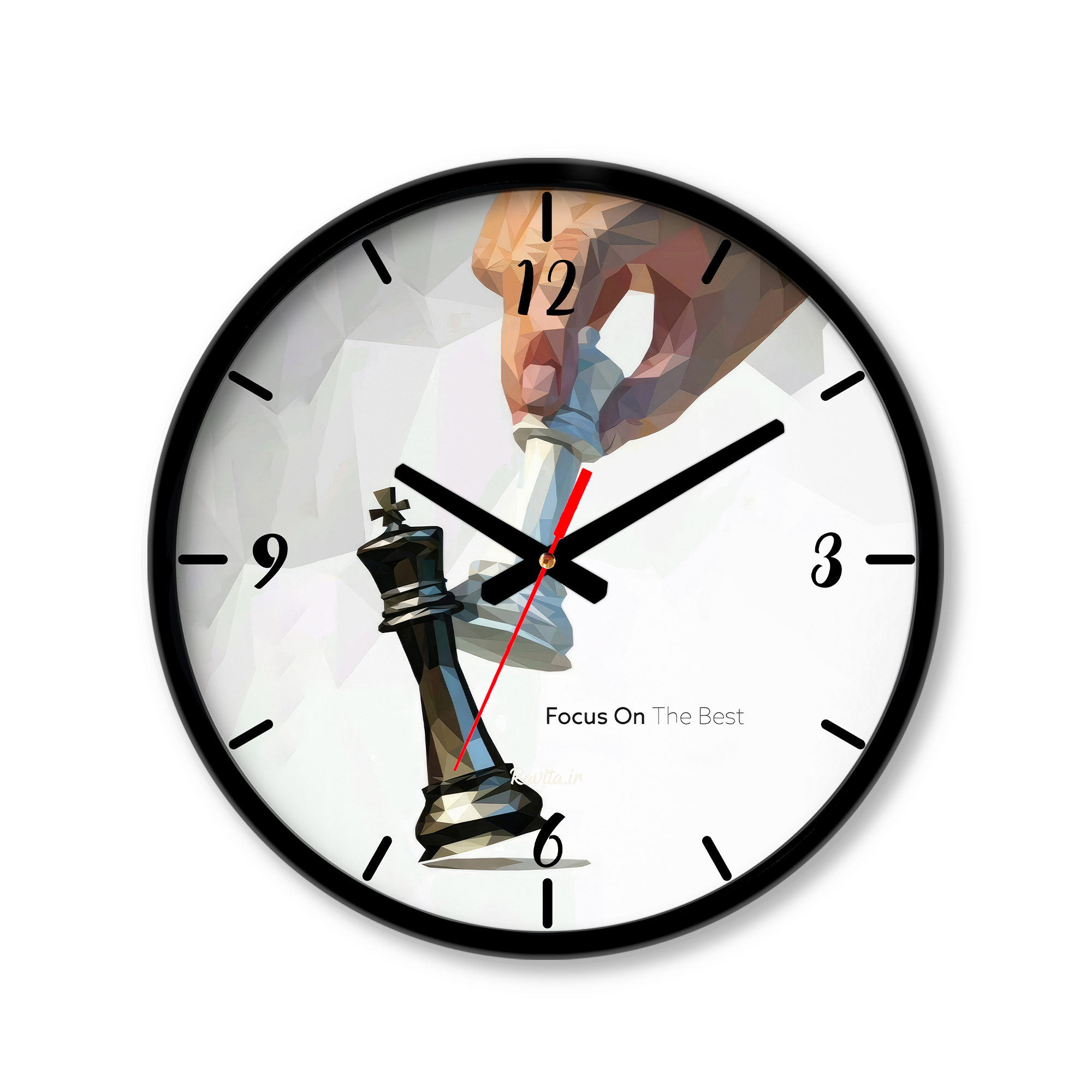 ساعت دیواری کوچک راویتا طرح روی بهترین ها تمرکز کن - Focus on the best کد 3692