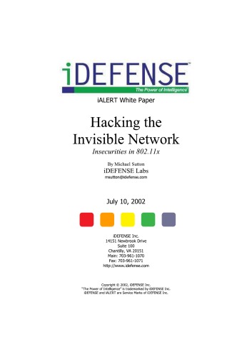خرید و دانلود نسخه کامل کتاب Hacking The Invisible Network